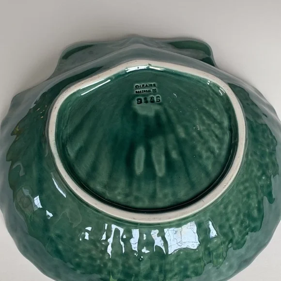 Olfaire Pottery 12” Blue Green Shell Bowl - Picture 6 of 11